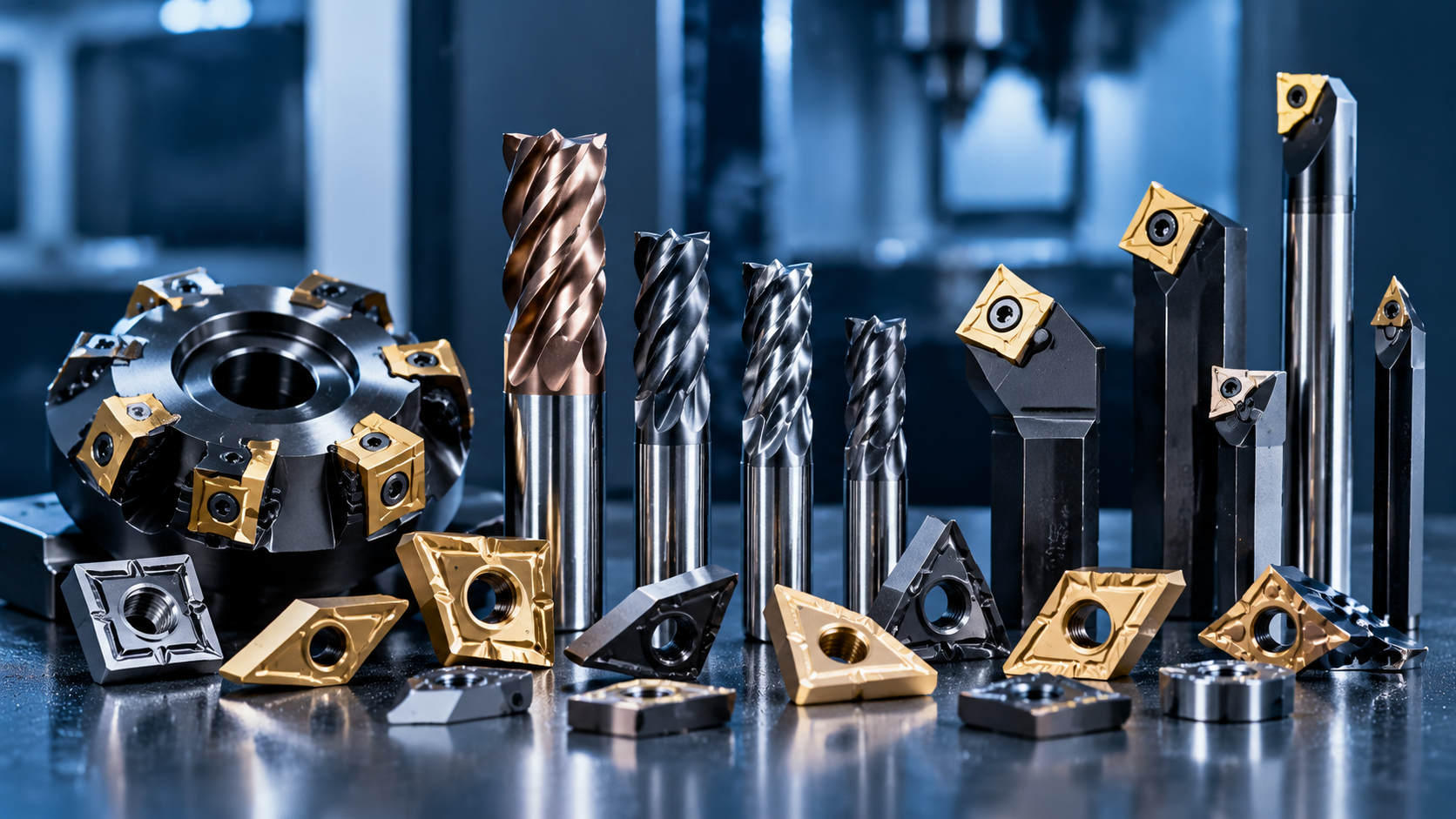 Carbide inserts, CNC milling cutters and turning tools